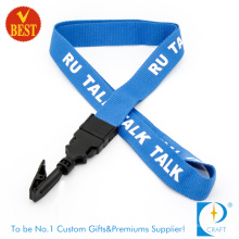 Customized High Quality Flat Polyester Screen Printed Lanyard with Clip at Factory Price